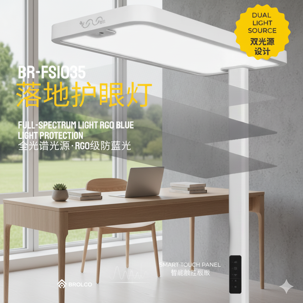 BR-FS1035 Floor Standing Eye Protection Lamp – Ra96 - RG0 - No Flicker - Classroom Standard