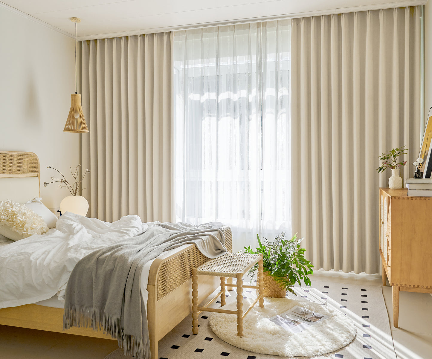 Light luxury simple modern whole house curtain customization door-to-door measurement and installation