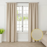 Florence blackout curtain in light oatmeal beige – full room view