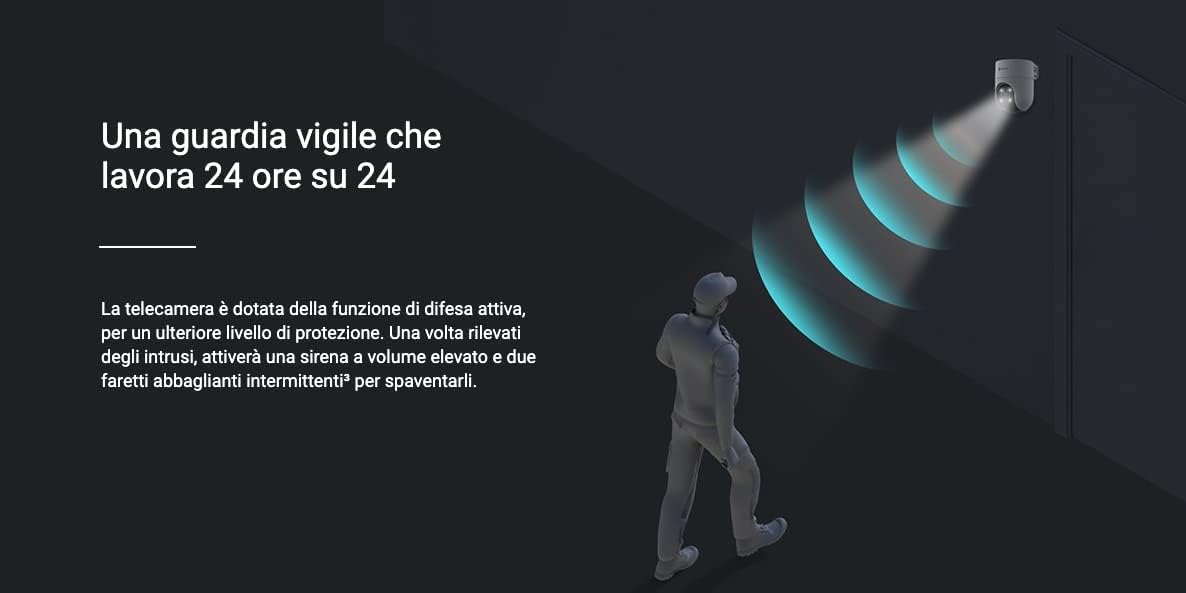 كاميرا مراقبة EZVIZ H8C، كاميرا خارجية بدقة 1080 بكسل وواي فاي مع نظام حماية نشط