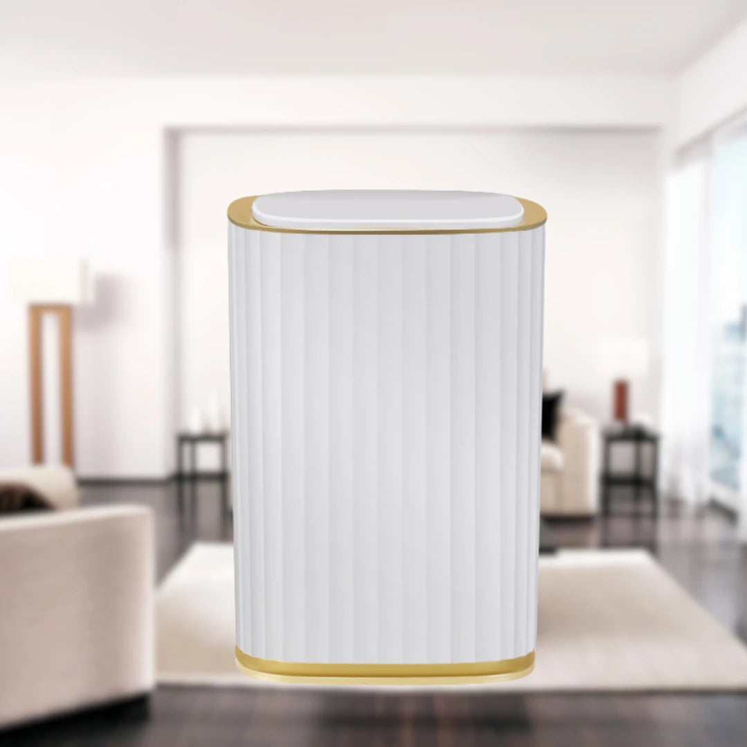 15L Smart Sensor Trash Can – Touchless Auto-Bagging, Silent Lid, Modern White