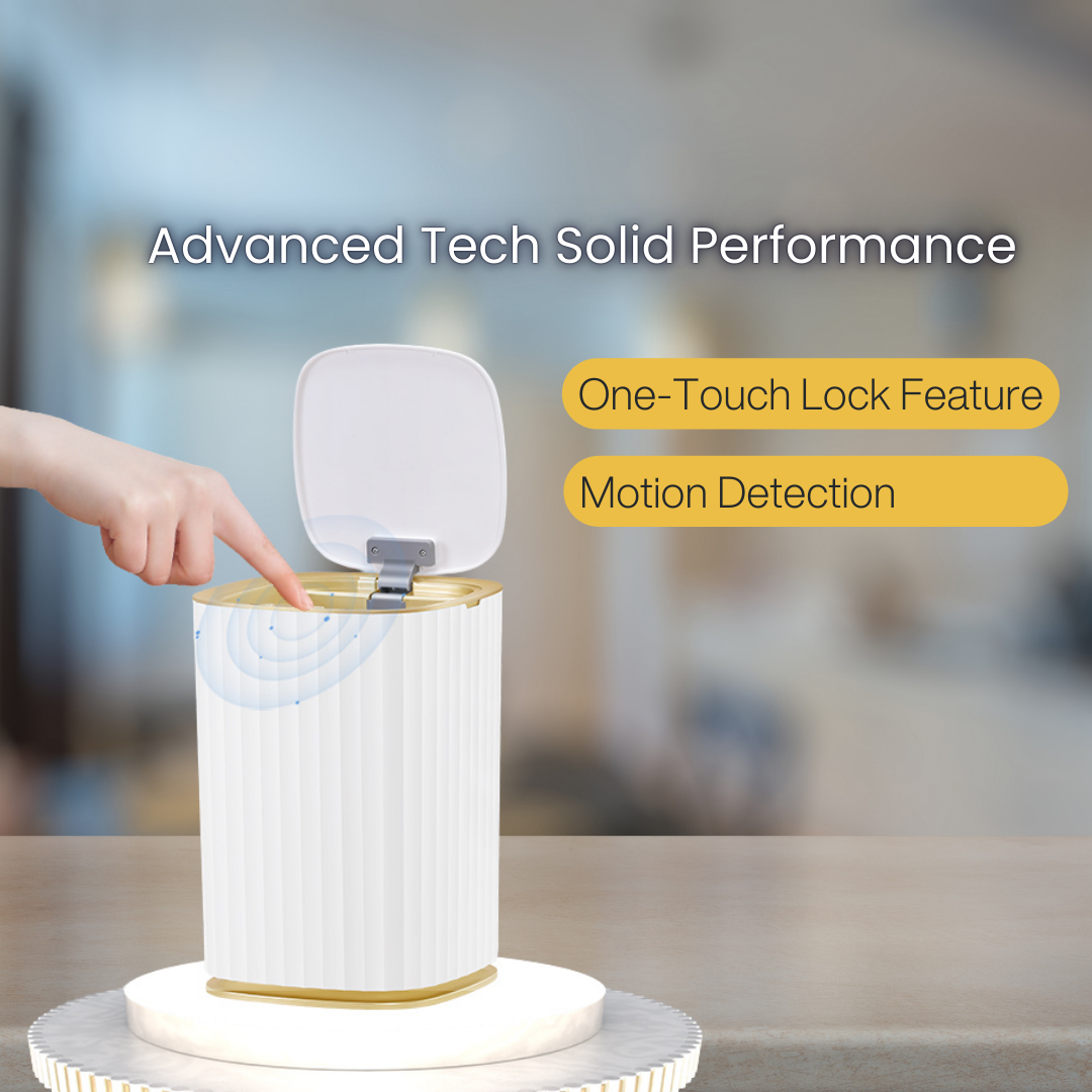 15L Smart Sensor Trash Can – Touchless Auto-Bagging, Silent Lid, Modern White