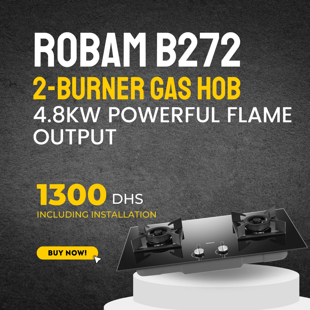 ROBAM B272 2-Burner Gas Hob – 4.8kW High-Power Built-In Cooktop | Flexible Cut-Out