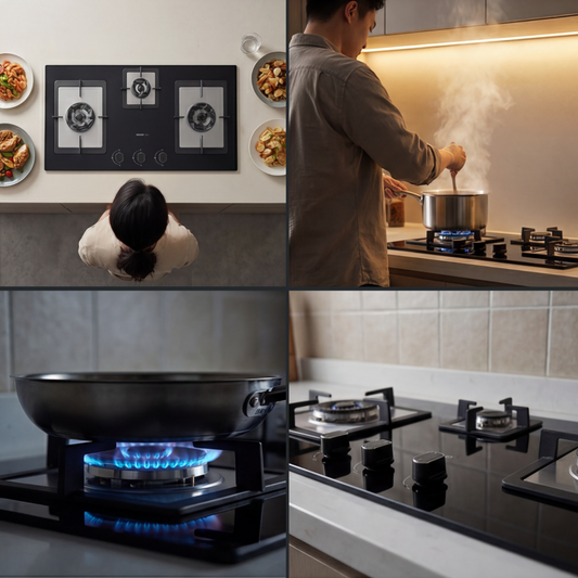 Robam JZ(Y/T)-B397 Gas Hob – 3D Flame Series, 4.5kW Copper Burners, 8mm Tempered Glass