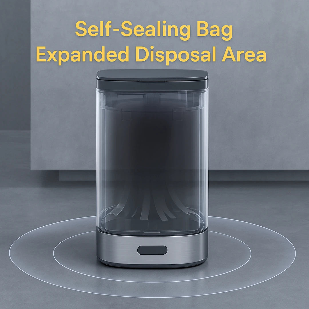 Smart Sensor Trash Can – 60L Stainless Steel, Automatic Lid, Self-Sealing Bags, Waterproof, for Kitchen, Office, Bathroom – Titanium Gray