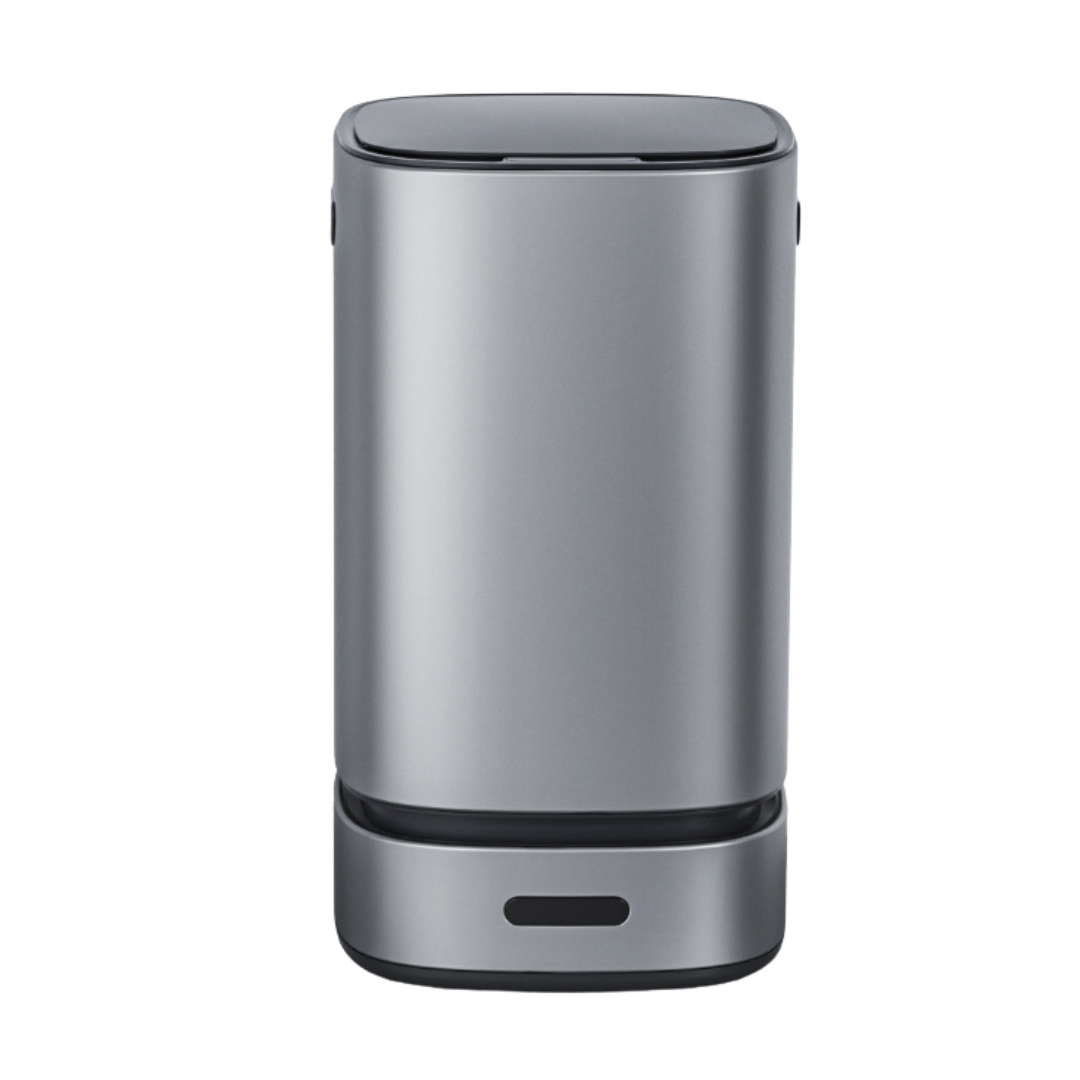 Smart Sensor Trash Can – 60L Stainless Steel, Automatic Lid, Self-Sealing Bags, Waterproof, for Kitchen, Office, Bathroom – Titanium Gray