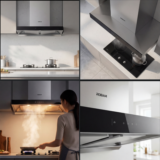 Range hoods A852 Dual-Intake 90 cm Gesture-Control Range Hood – 2100 m³/h 8-Sided Powerful Suction