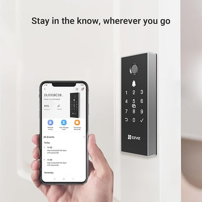 EZVIZ DL03 Pro Smart Rim Lock – Bluetooth & Wi-Fi Door Lock with App Access