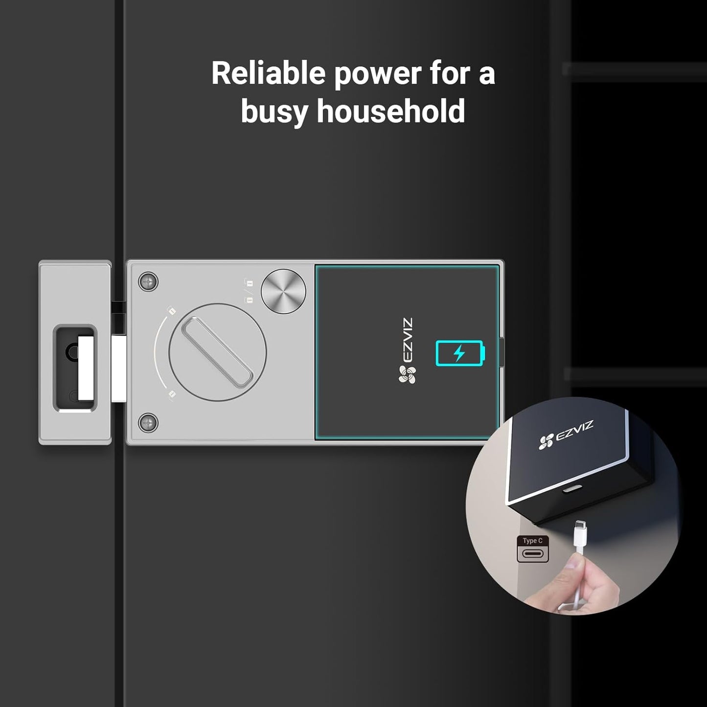 EZVIZ DL03 Pro Smart Rim Lock – Bluetooth & Wi-Fi Door Lock with App Access