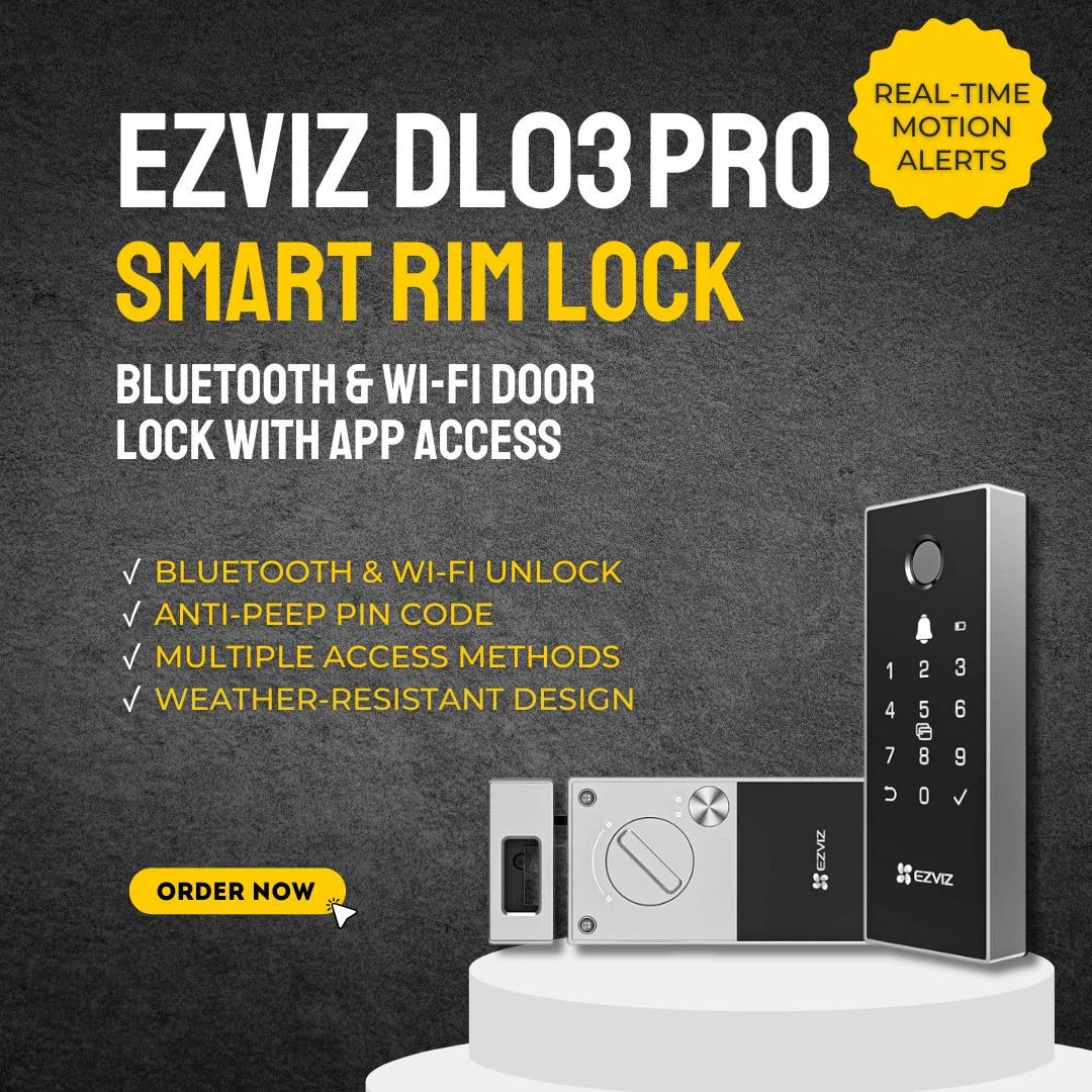 EZVIZ DL03 Pro Smart Rim Lock – Bluetooth & Wi-Fi Door Lock with App Access