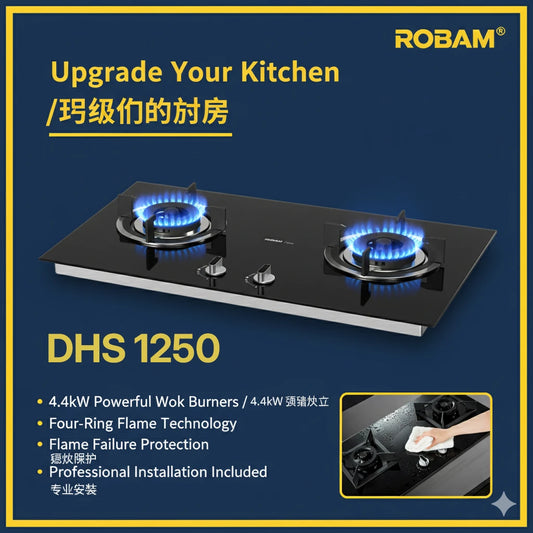 Robam JZ(T/Y)-B276 Gas Hob – Vigour Series, 4.4kW Firepower, Four-Ring Flame, Flame Failure Protection