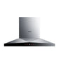 Silver kitchen hood with 'Robam' branding on a white background