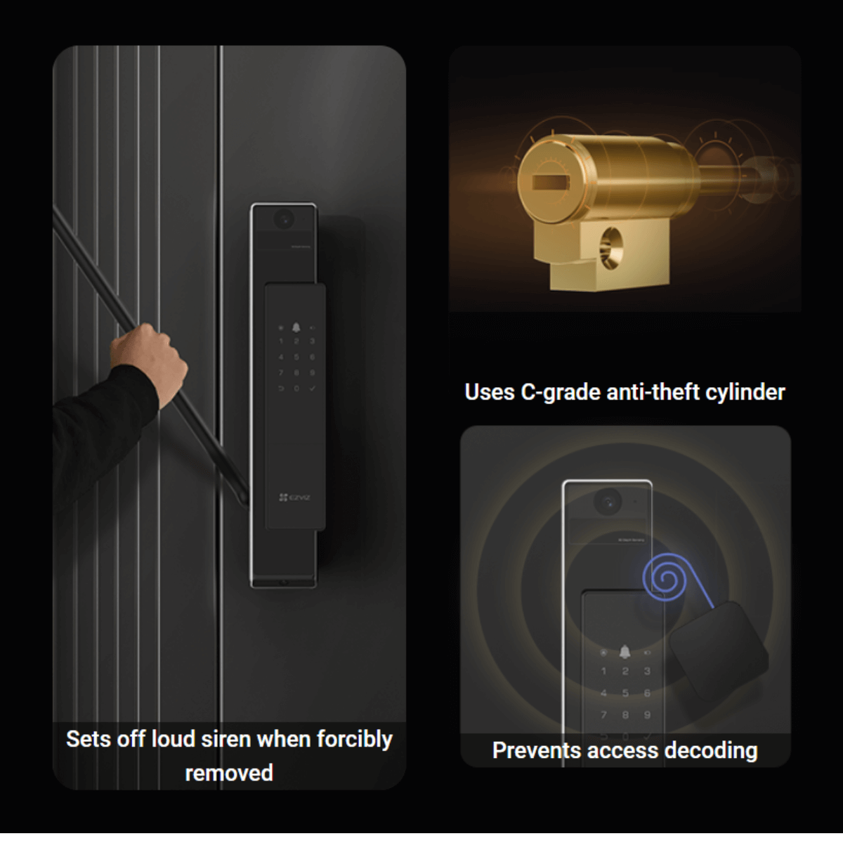 EZVIZ DL50FVX Smart Door Lock with Palm Vein & Face Recognition | WiFi Fingerprint Keyless Lock