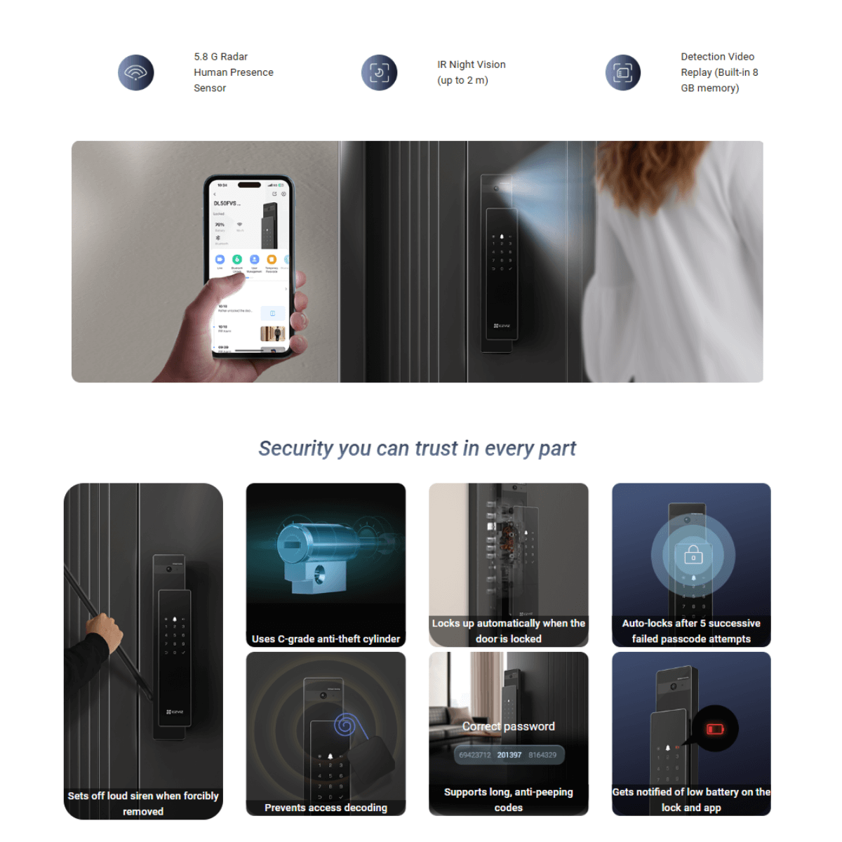 EZVIZ DL50FVS Plus Smart Lock